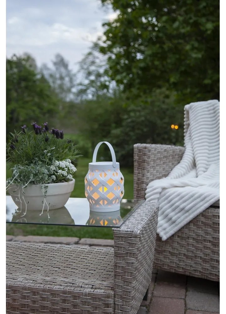 Flame Lantern fehér lámpás, magasság 16 cm - Star Trading