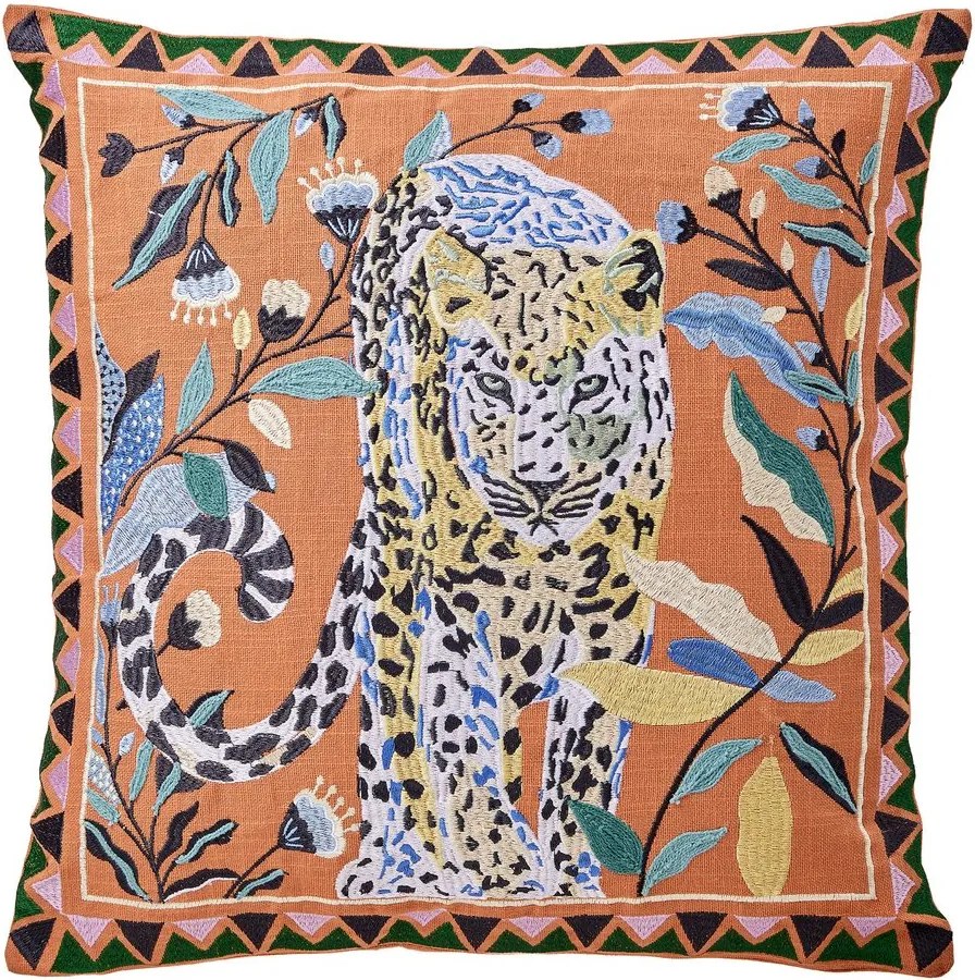 BOHEMIAN párna hímzéssel, tigris 50 x 50 cm