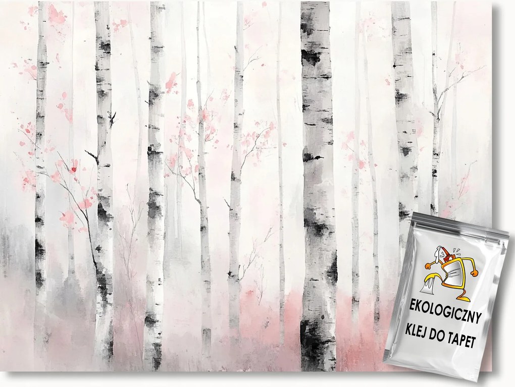 Fotótapéta Flizelina Tájkép Erdő Fák Nyírfa Ősz Köd 350x250 ragasztó