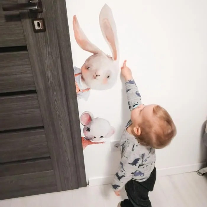 INSPIO Falmatricák - Akvarell állatok az ajtó körül