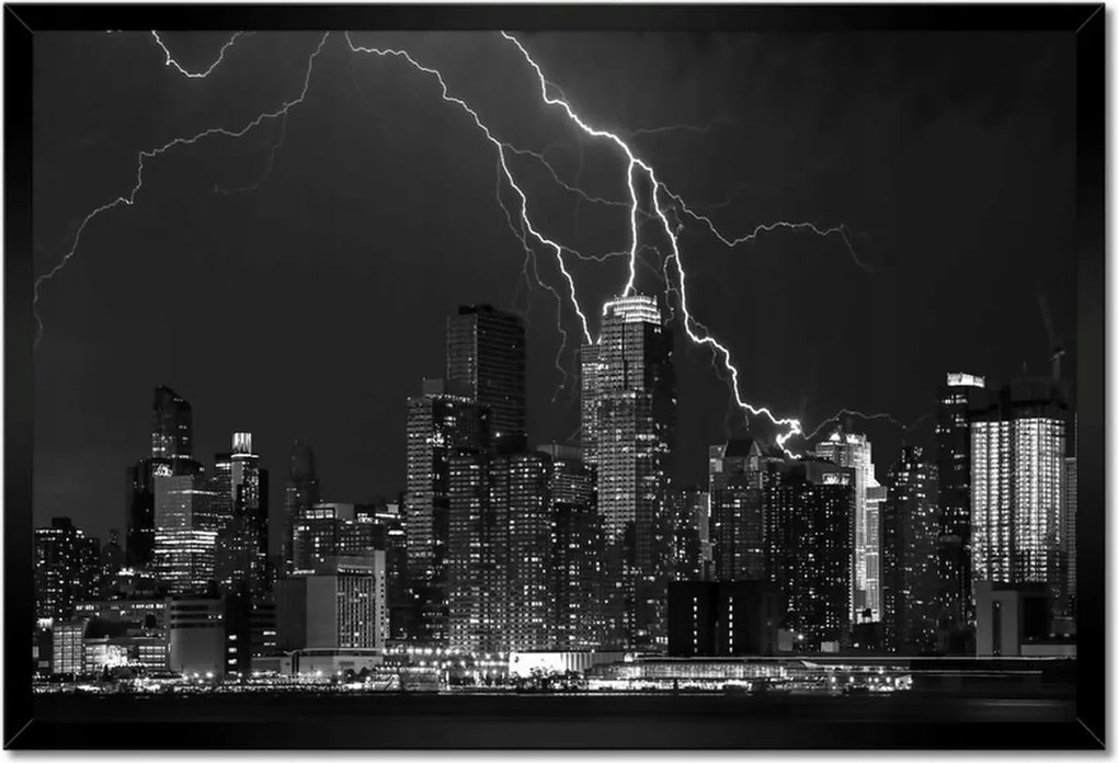 Poszterek keretben 60x40 Villámok New Yorkban