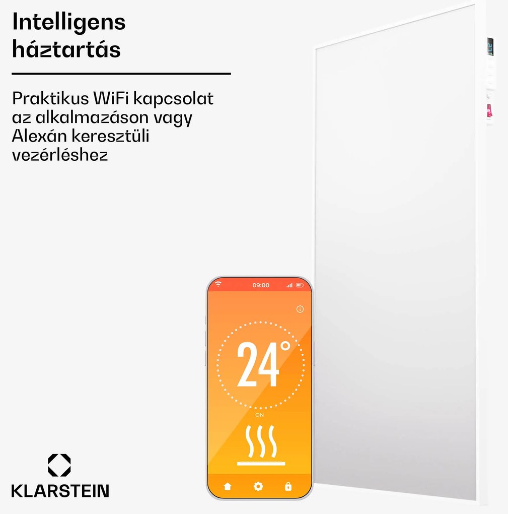 Klarstein Wonderwall Air Smart 480, infravörös hősugárzó, 50 x 90 cm, 480 W, alkalmazás