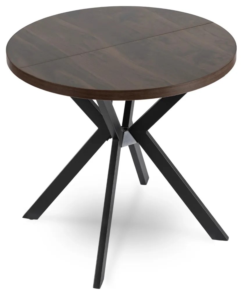 Bővíthető Étkezőasztal Dió/Fekete Színben. DORIAN 80-160 cm