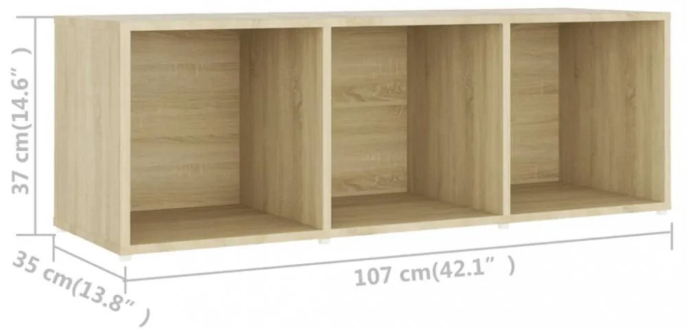 sonoma tölgy színű szerelt fa TV-szekrény 107 x 35 x 37 cm