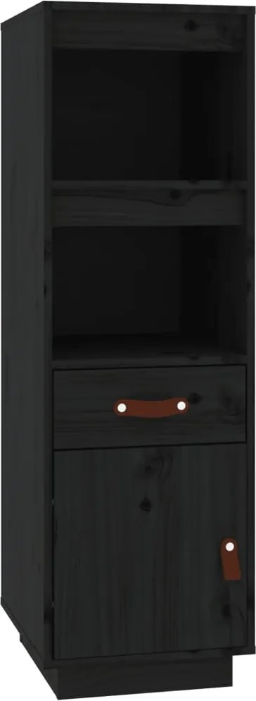 vidaXL sötéts tömör fenyőfa magasszekrény 34 x 40 x 108,5 cm