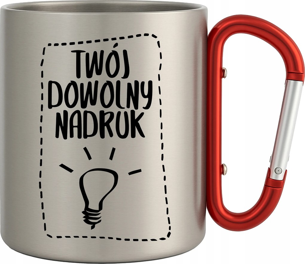 Karabineres Bögre Tetszőleges Nyomott Mintával Karabiner A Logó Tetején