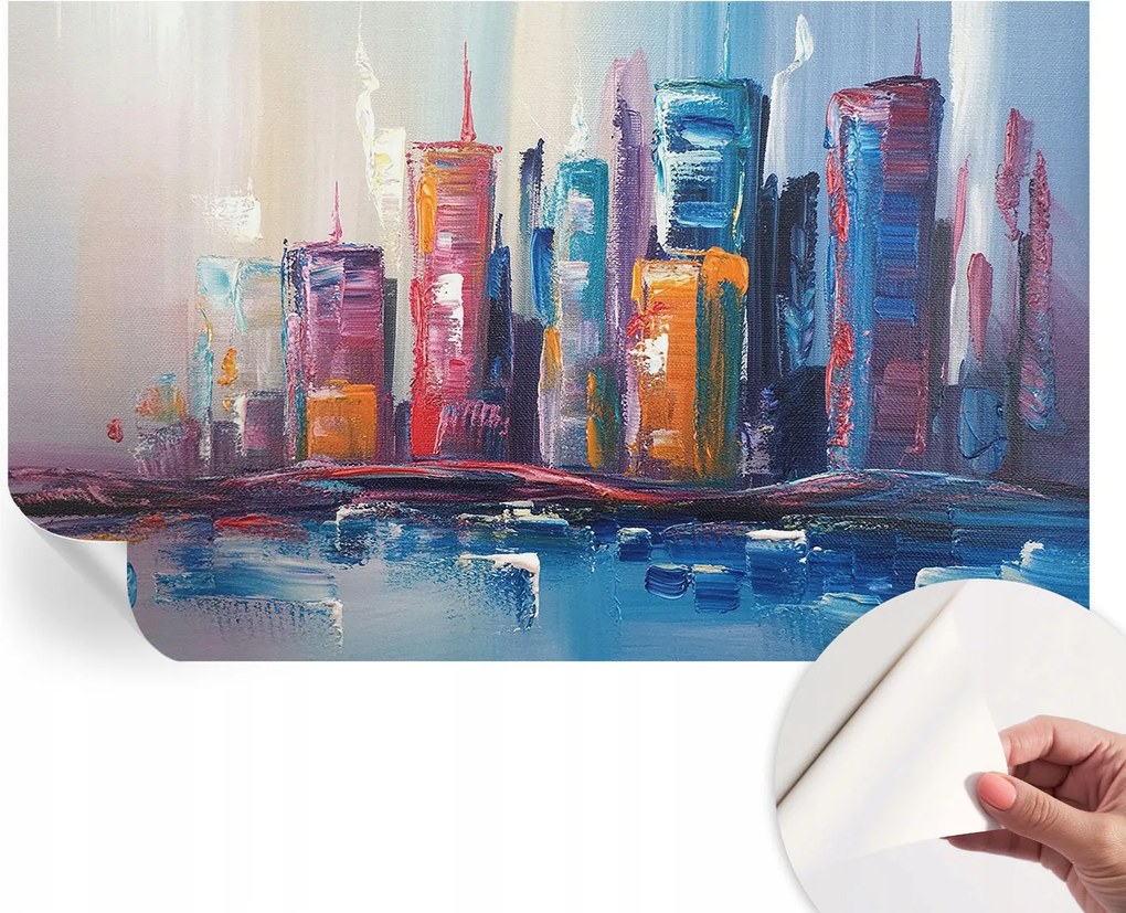 Fotótapéta Öntapadós Dekoratív tapéta Színes város 416x254 cm