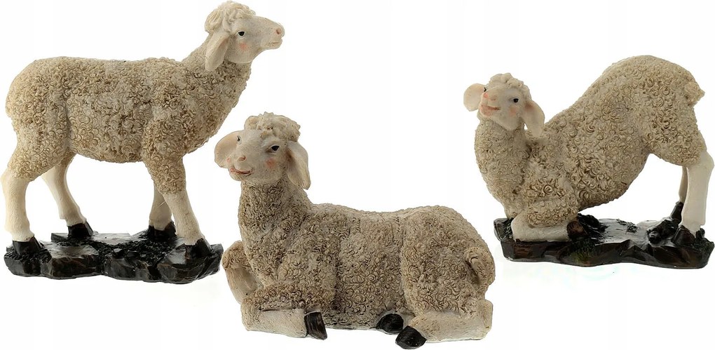 3 Bárány A Karácsonyi Betlehem Díszítéséhez Max. 12,8CM 30CM-ES Figurákhoz