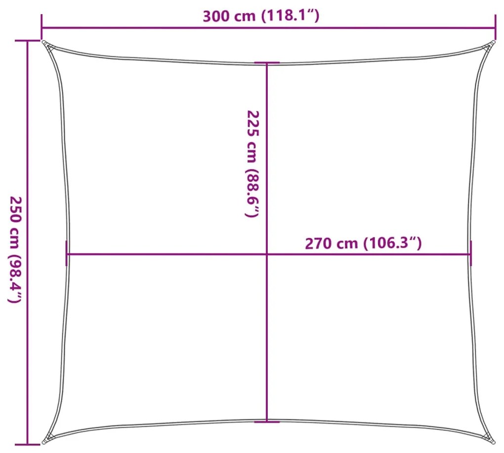 bézs HDPE napvitorla 160 g/m² 2,5 x 3 m