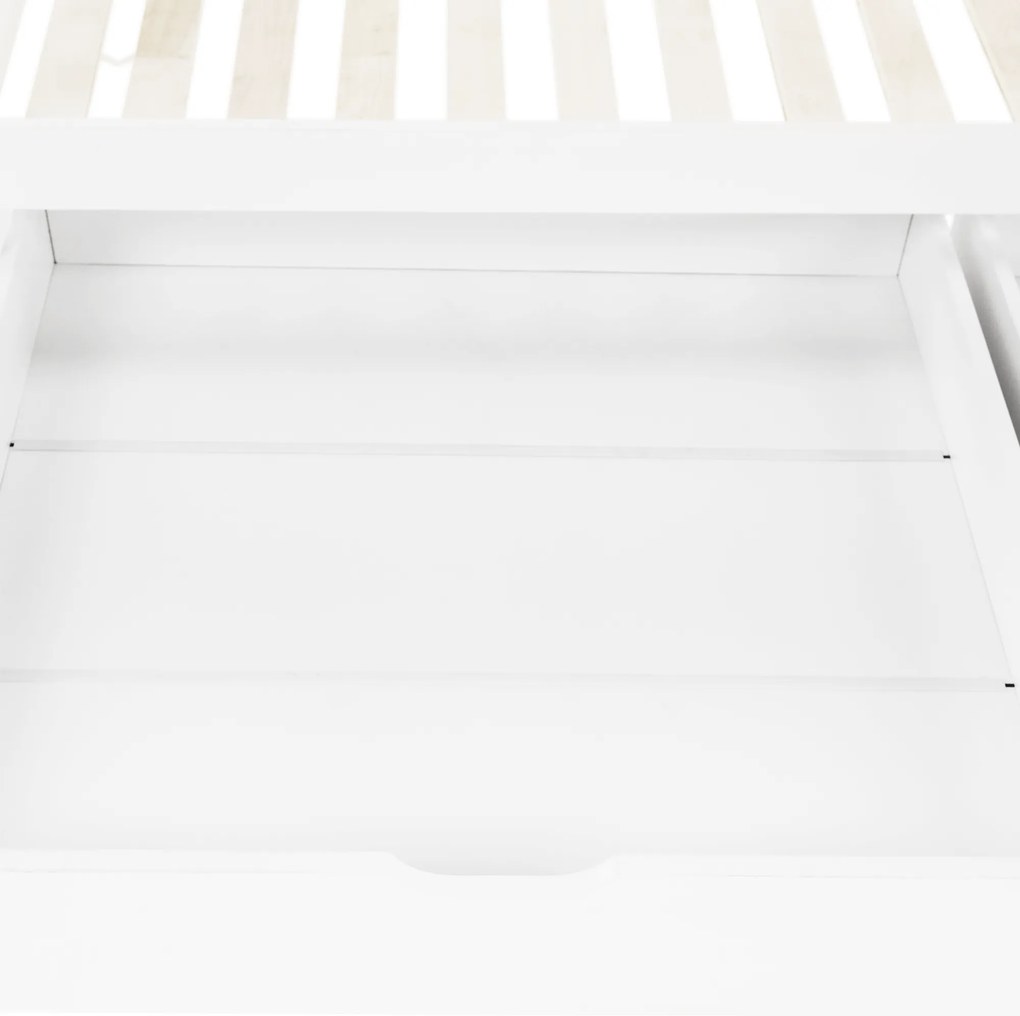 Ágy 2 konténerrál, fehér, ELISIA