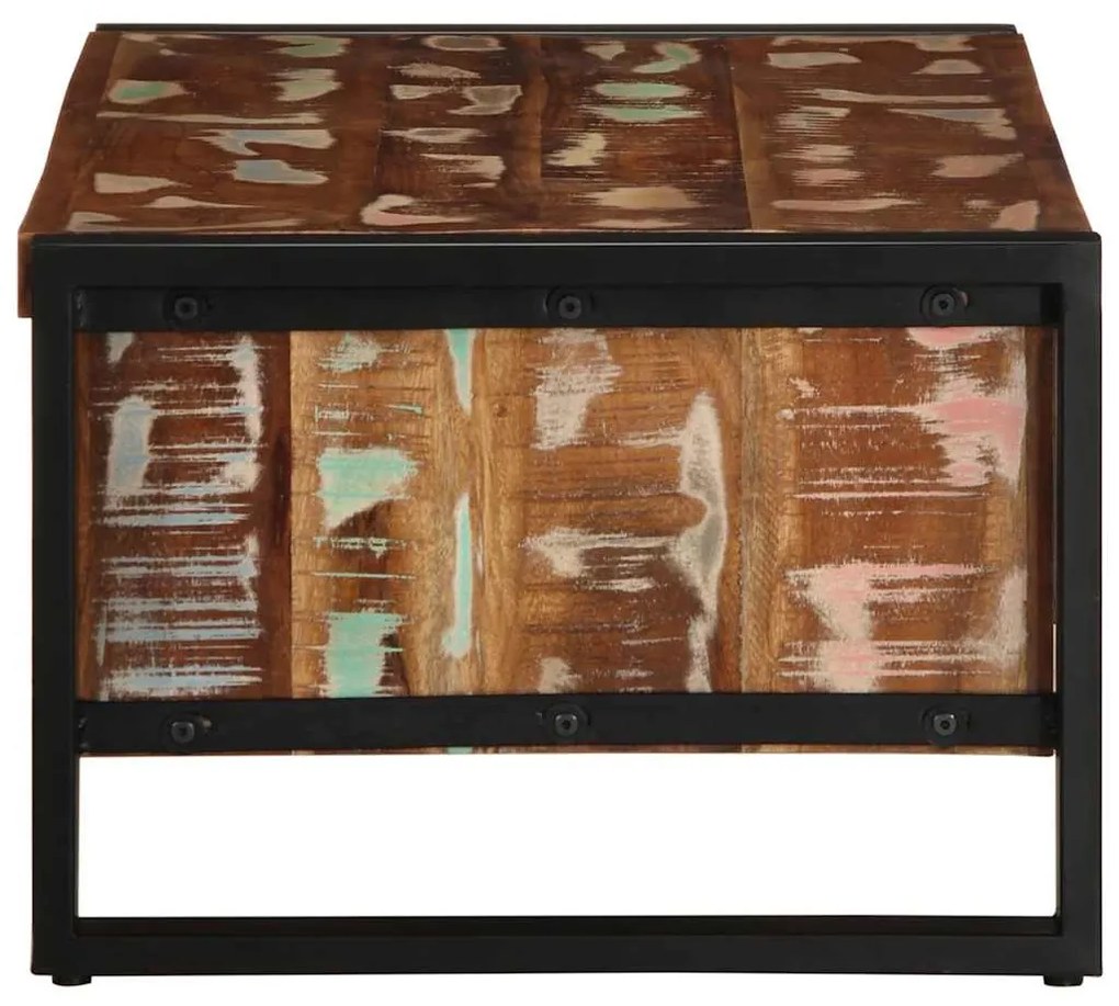 Dohányzóasztal többszínű 90x50x36cm tömörfa újrahasznosított fa