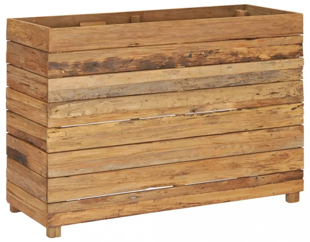 újrahasznosított tíkfa és acél magaságyás 100 x 40 x 72 cm