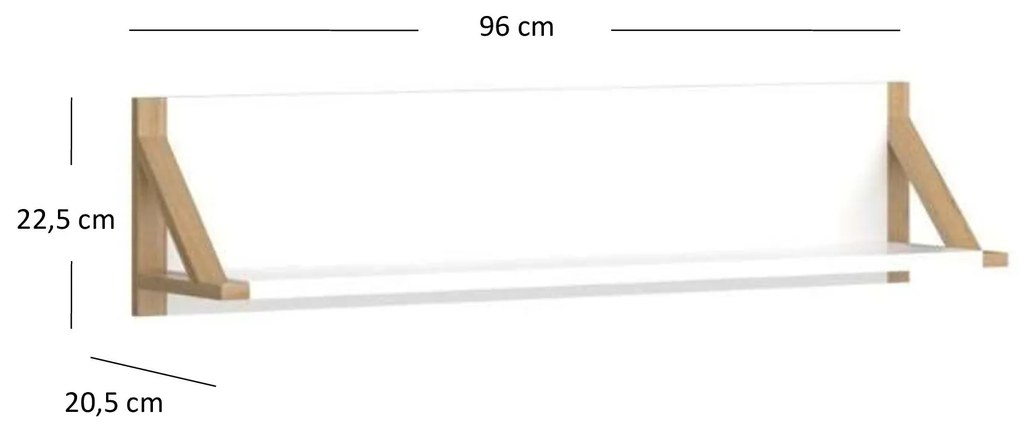 Polc 95 cm Berry (fehér). 1052768