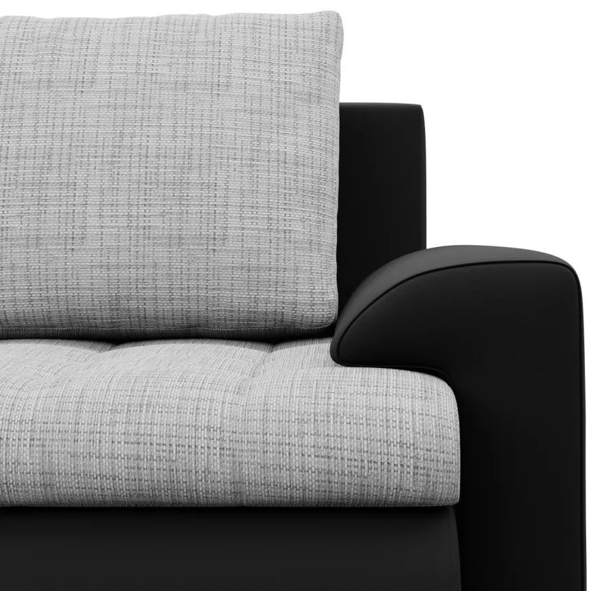 Tokio kanapéágy, fonott + műbőr, szürke - fekete