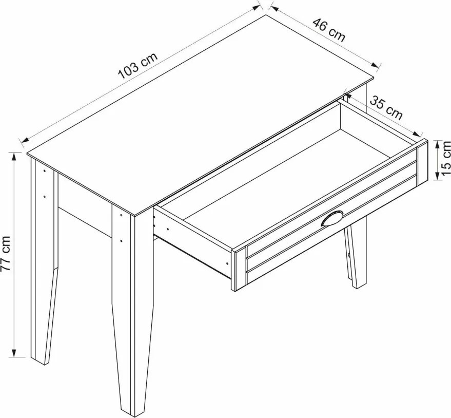 Marlo fésülködőasztal, 103 cm – TR506MNR4476