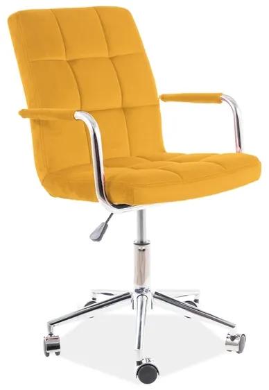 KEDE Q-022 VELVET gyerek szék, 51x87-97x40, bluvel 68, sárga