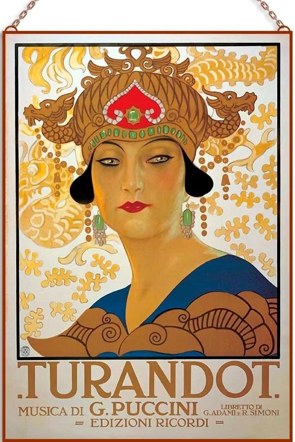Giacomo Puccini - Turandot ősbemutató üvegkép, falikép
