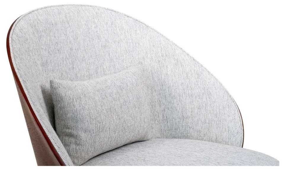 Canelas fotel, világosszürke sötétbarna háttal és fekete lábakkal