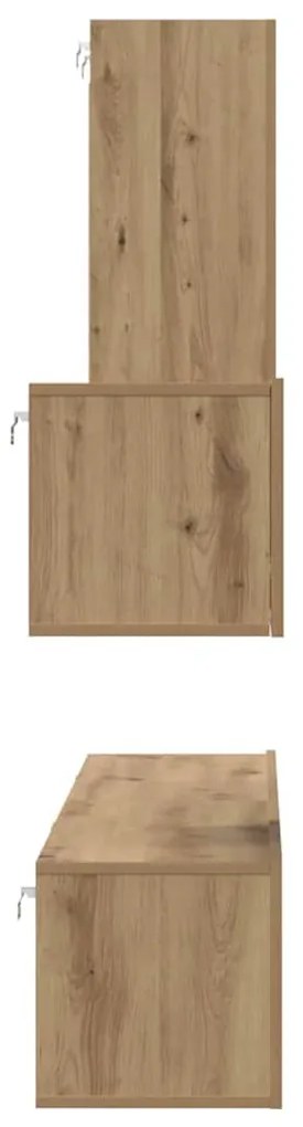 Fali TV Szekrény 4 pcs kézműves tölgy 200 x 30 x 30 cm
