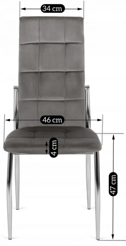 Szürke Bársony Étkezőszék. MOLLY