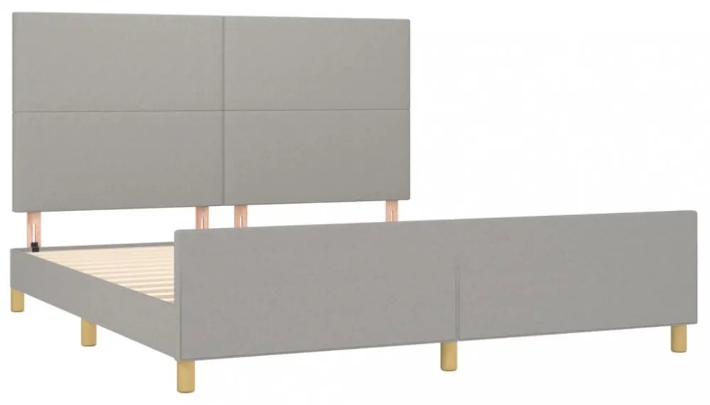 világosszürke szövet ágykeret matrac nélkül 160 x 200 cm