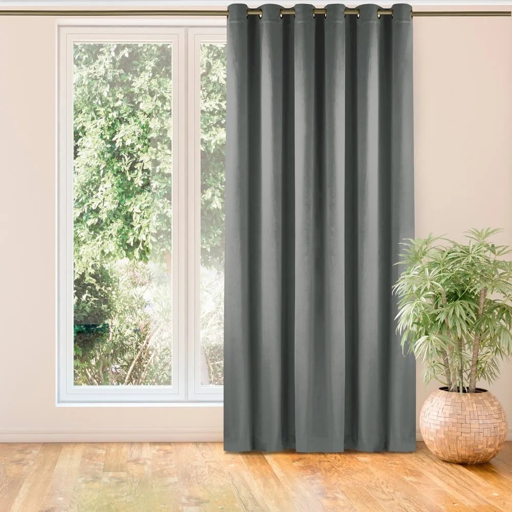 Antracitszürke függöny 200x270 cm Vila – Homede