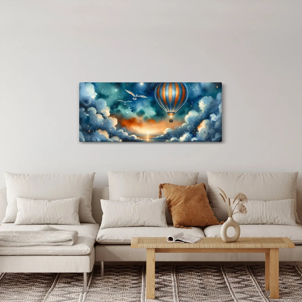 Kép - Repülés az éjjeli ég alatt (120x50 cm)