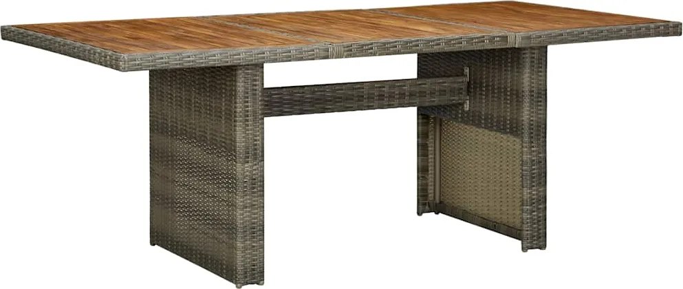 vidaXL barna polyrattan és tömör akácfa kerti asztal