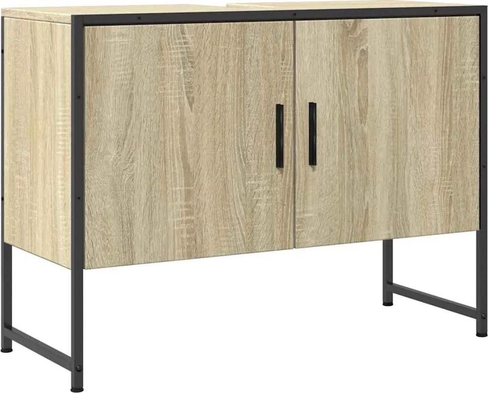 vidaXL sonoma tölgy szerelt fa fürdőszobai mosdószekrény 80x33x60 cm