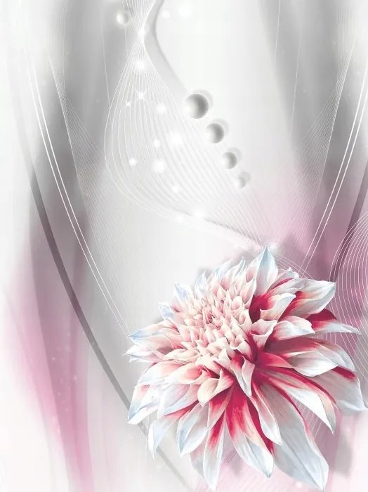 Tapéta Pasztell rózsák krizantém absztrakt elegáns dekoráció 206x275 +ragasztó