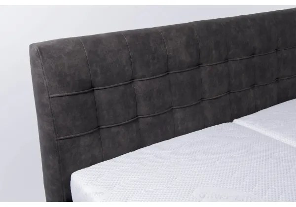 Kárpitozott VIOLET ágy tárolóval, matrac nélkül, 180x200 cm, sötétszürke