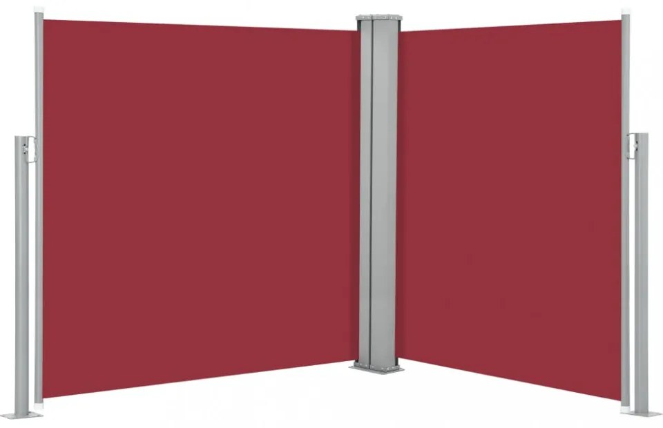 piros behúzható oldalsó napellenző 160 x 600 cm