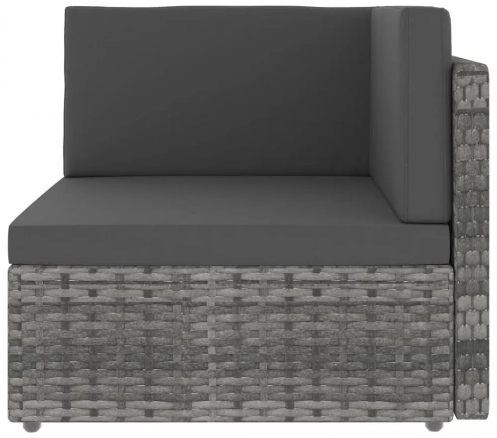 vidaXL 2 személyes szürke elemes polyrattan kanapé