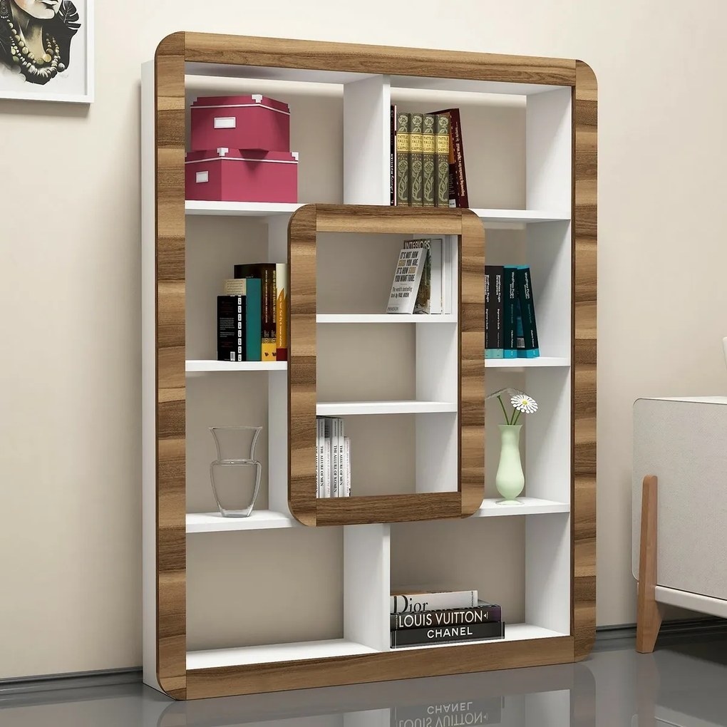 Orkide White and Walnut könyvespolc