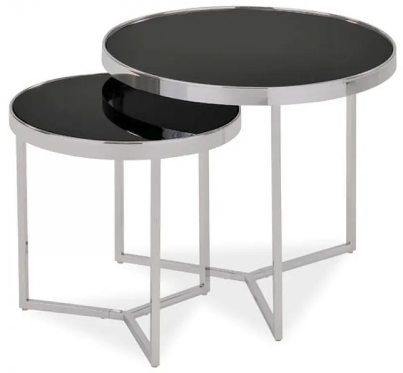 Delia ll 60cm Dohányzóasztal Fekete - Króm