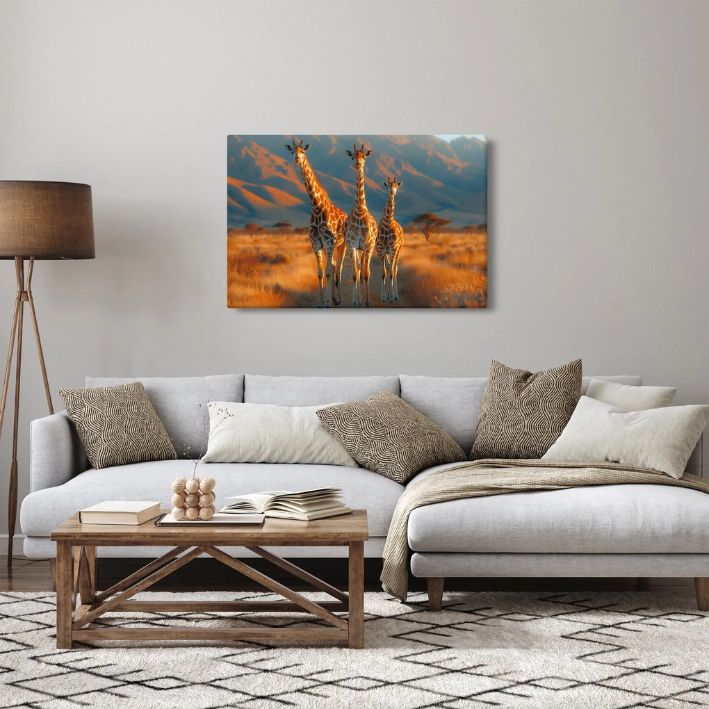 Kép - Zsiráfok a legelőn (90x60 cm)