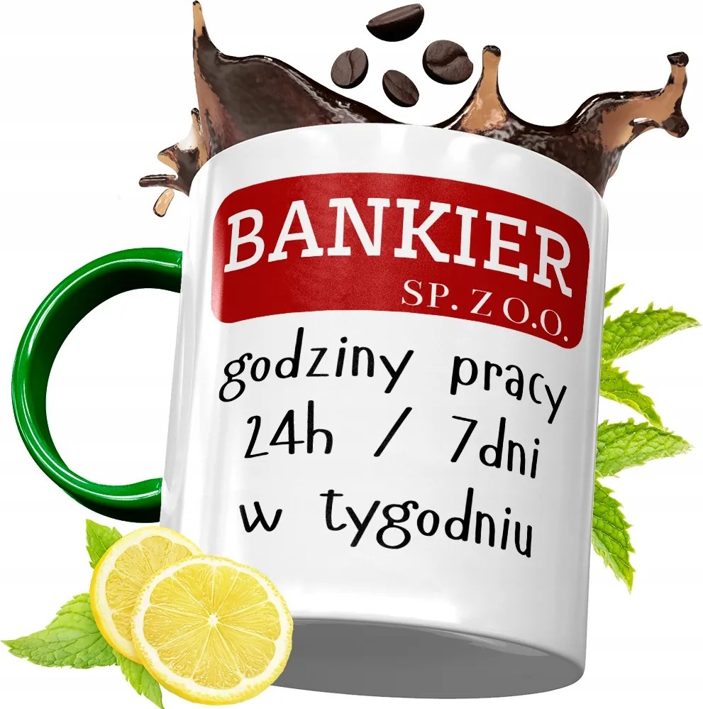 Zöld Bögre Bankárnak Születésnapi Ajándék fényképes nyomtatással