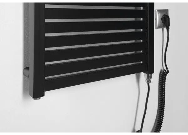 Aqualine - Fürdőszobai elektromos radiátor TONDI-E 300W/230V 97 cm matt fekete