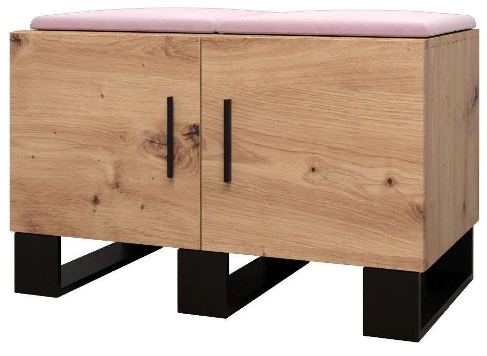 Előszobabútor Amanda 9 (artisan tölgy + rózsaszín). 1085930
