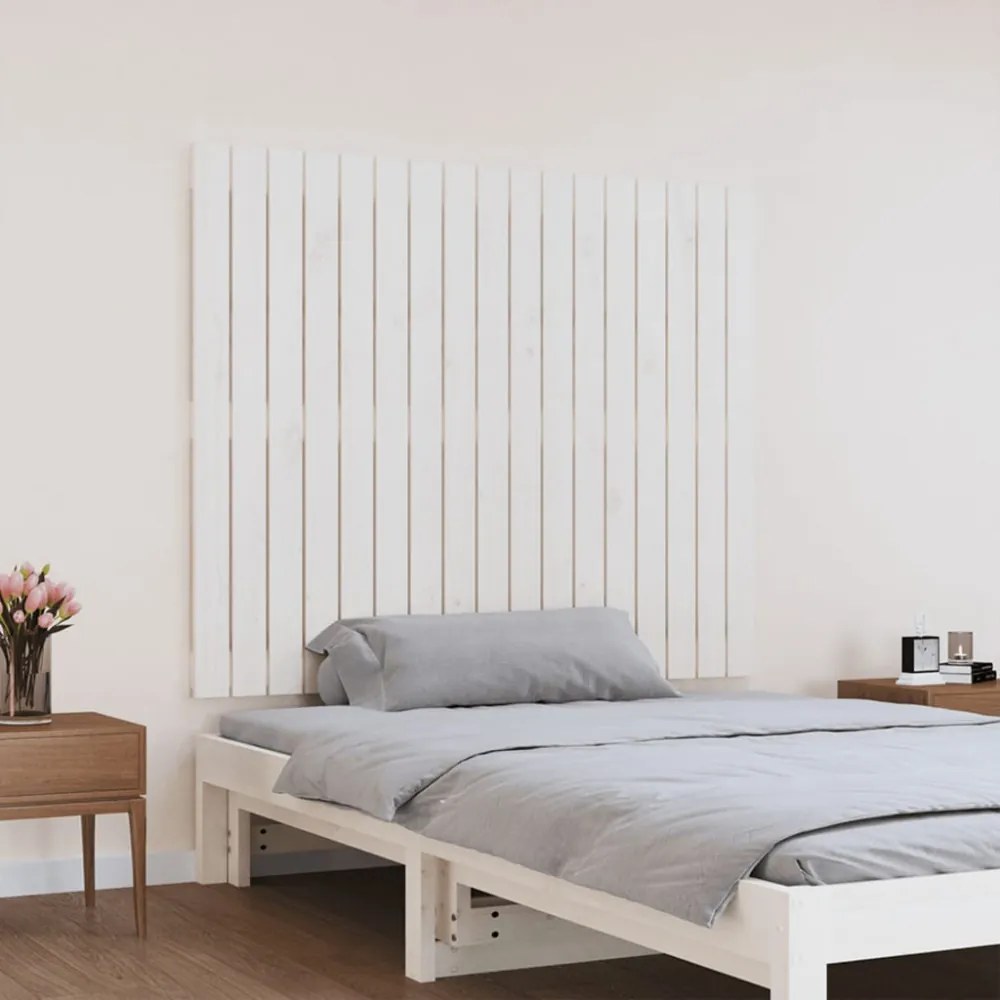 fehér tömör fenyőfa fali fejtámla 108x3x90 cm