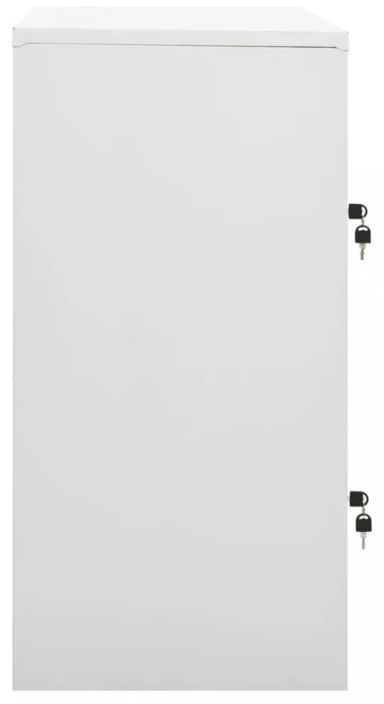 2 db világosszürke-kék acél zárható szekrény 90 x 45 x 92,5 cm