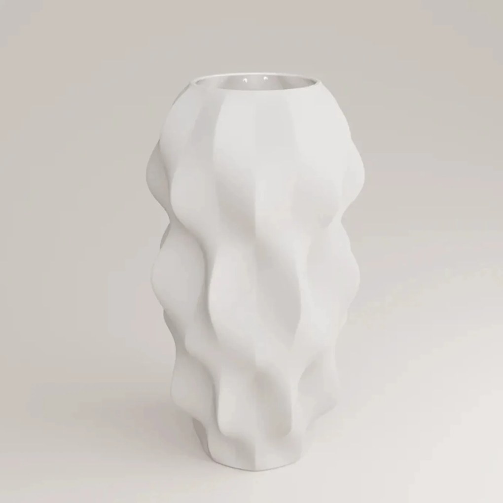 Váza 40 cm Plissan G fehér Holaria