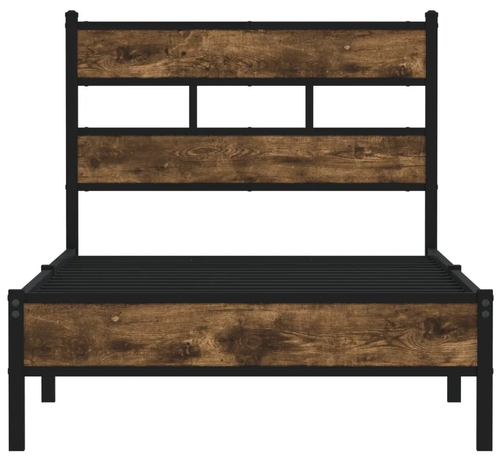 sonoma tölgy színű fejtámlás ágykeret matrac nélkül 90 x 200 cm