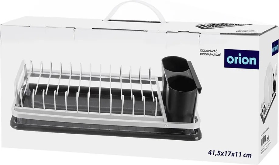 Fekete-fehér fém edényszárító 41,5x17 cm Deluxe – Orion