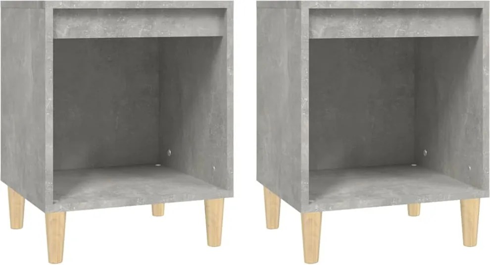 vidaXL 2 db betonszürke éjjeliszekrény 40x35x50 cm