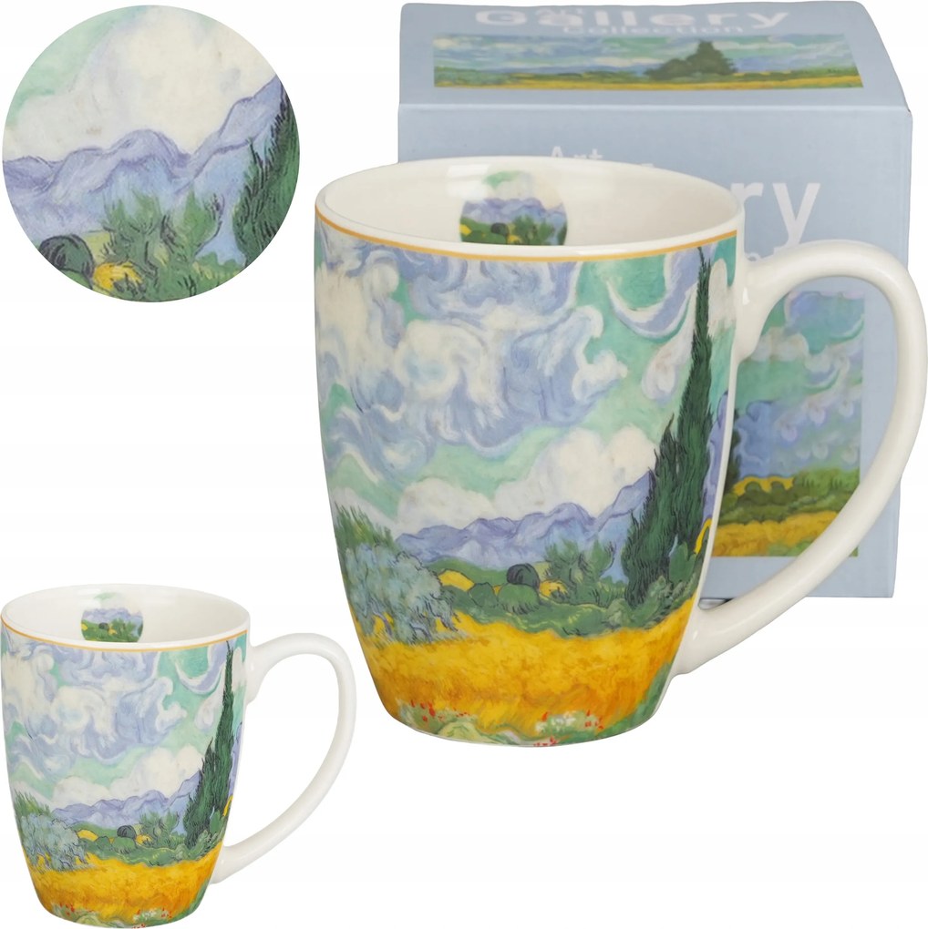 Porcelán Tea Kávéscsésze Wheat Field Van Gogh 360 ml Ajándék