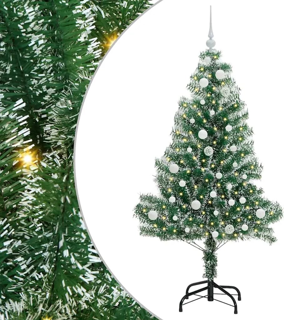 vidaXL Mű karácsonyi fa hóval borítva LED fényekkel 150 LED-del 150 cm