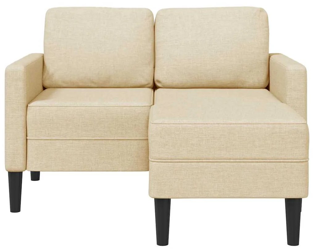 krémszínű anyagból 2 üléses kanapé L-alakú kanapéval 125 cm