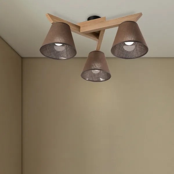 Brilagi - LED Felületre szerelhető csillár ANTHONY 3xE14/40W/230V tölgy/barna