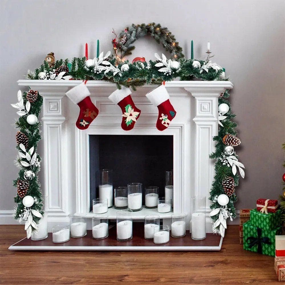 Karácsonyi girland,50 meleg LED-es fénnyel 2,7m